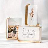 Purpdrank  Vertical Wooden Wedding Photo Frame Contemporary Wooden Photo Frame Acrylic Display for Wedding Party Picture Decor Decorations