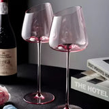 Purpdrank  Pink Crystal Wine Glasses Slanted Mouth Goblets  Ideal Valentine'S Day Gift Bars & RestaurantsDay Wine Wine Glasses for Couples