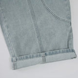 Purpdrank  American Retro Washing Old Jeans Summer Deconstructive Casual Loose Wide-leg High Street Spice Pants