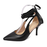 Purpdrank  Sexy Women Pumps Pointed Toe Stiletto 8.5cm Flock Suede Lace Up Large Size 46 47 48 Party Dating Female Shoes