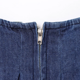 Purpdrank  Women's Denim Spaghetti - Strap Mini Dress Pleated Design for a Casual and Stylish Look