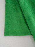 Purpdrank  Women's Terry Cloth Dress Green T-Shirt Collar Loose Fit Casual Spring Summer Maxi Dress