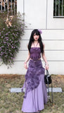Purpdrank  Women‘s Off-Shoulder Lace Cami Summer Sleeveless Lace Trim Vest Top