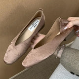 Purpdrank  Retro Printing Ethnic Style Ballet Flat Shoes Women Fashion Square Toe Shallow Mary Jane Shoes Comfort Soft Sole Flats Sandalias