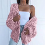 Purpdrank  Luxury Knitted Cardigan Women Lazy Sweater New V-neck Long Sleeve Cardigan Autumn Knit Coat Fashion Winter Warm Outerwear Solid