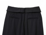Purpdrank  European and American style autumn new women's casual temperament simple fashion loose rolled waist pants