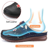 Purpdrank - Women Flat Floral Sandals PU Leather Material Comfortable Slippers for Valentine's Day Christmas Gift