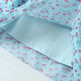 Purpdrank  Sexy Mesh Blue Fruit Print Elastic Strap Short Sleeve Dress Bow Square Collar Mini Tank Dresses Slim Fit Woman Robe