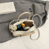 Purpdrank  Mini Square Top-handle Bags For Women Contrast Color Small Boston Shoulder Crossbody Bag 2025 New Luxury Designer Handbags