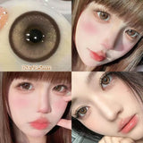 Purpdrank  2pcs Violet Lenses Beauty Pupils Myopia Eye Prescription Colored Contact Lenses for Eyes Natural Blue Lens