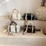 Purpdrank  Mini Square Top-handle Bags For Women Contrast Color Small Boston Shoulder Crossbody Bag 2025 New Luxury Designer Handbags