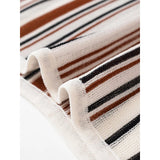 Purpdrank  Vintage Striped Knit T Shirt Women Long Sleeve V Neck Slim Casual Autumn Tops