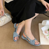 Purpdrank  High Quality Faux Suede Flat Sandals Women Fashion Back Strap Metal Buckle Brand Designer Shoes Comfort Open Toe Beach Sandals