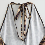Purpdrank  Spring New Women's Fashion and Casual Versatile Animal Print Hanging Neck Bodysuit