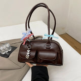 Purpdrank  Y2K Ita-bag For Girls Lace Pendant Cosplay Accessories Large Capacity Boston Shoulder Bags 2025 Designer Handbags Luxury
