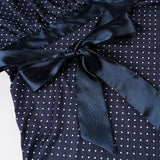 Purpdrank  Korean Autumn U Neck Long Sleeve Polka Dot Bow Bandage All Match Streetwear T-Shirts