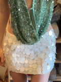 Purpdrank  Big Sequin Wrap Hip Skirt Bead Glitter Sexy Low Waist Slim Fit Nightclub Gown Vacation Beach Short Half Skirts Women's Clothing