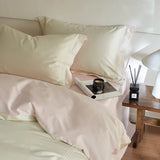 Purpdrank  3/4Pcs Simple Hotel Style 600TC Egyptian Cotton Bedding Set Single Queen king Duvet Cover Set Flat/Fitted Bed Sheet Pillowcases