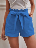Purpdrank   Shorts Women Bow Tie Lace Up Wide Leg Shorts High Waist Pockets Casual Streetwear Summer New Fashion Loose Shorts