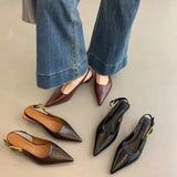 Purpdrank  Summer Pointed Toe Women Sandals Fashion Singbacks Mules Shoes Ladies Elegant Low Heel Stripper Party Sandalias