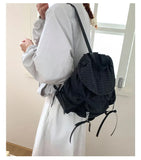 Purpdrank  Bowknot Silver Backpack Large Capacity Casual Student Nylon Small Backpack Bag Fashionable Sweet Travel Daily Commute Schoolbag
