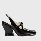 Purpdrank  Temperament Thick Heel Sandals Summer New Square Head Shallow Mouth Metal Buckle Anti-slip Wear-resistant High Heels