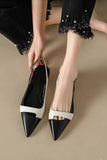 Purpdrank  Summer NewFashion able Pointed Leather Face Color Block Light Mouth Women's Comfortable Sandals for External Wearing autumn