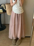 Purpdrank  Summer High Waist Organza Women's A-line Skirts 2025 New Solid Korean Fashionable Casual Loose Umbrella Skirts Female