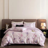 Purpdrank  100% Egyptian Cotton Flowers Print Luxury Bedding Set Single Double Queen King Size Duvet Cover Flat/Fitted Bed Sheet Pillowcase