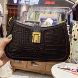 Purpdrank  Shoulder Bags For Women Luxury Designer Handbags Dual Straps Crocodile Pattern Underarm Bag The Latest Crossbody Bags