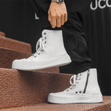 Purpdrank  Luxury Brand Men Motorcycle Boots High Top Shoes Mens Classic Outdoor Ankle Boots High Quality Lace-Up Vulcanize Shoes Sneakers