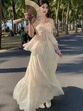 Purpdrank  Elegant Casual Solid Skirt Suit Summer Halter Spaghetti Strap Top + A-line Loose Skirt Chiffon Womens Two Pieces Set New Outfits
