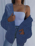 Purpdrank  Luxury Knitted Cardigan Women Lazy Sweater New V-neck Long Sleeve Cardigan Autumn Knit Coat Fashion Winter Warm Outerwear Solid