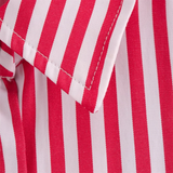 Purpdrank  Spring New Women's Fashion Style Casual Versatile Curled Cuff Stripe Loose Shirt Top