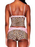 Purpdrank  Sexy Leopard Two Piece Women Sweet Lace Short Sets Summer Fashion Spaghetti Straps Cropped Top and Micro Shorts Outfits Y2K