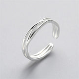 Purpdrank - Punk Geometric Irregular Liquid Lava Waterdrop Shaped Open Rings For Women Vintage Silver Color Metal Rings Personality Jewelry