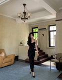 Purpdrank  Elegant Black Midi Dress Women Fashion Party Prom Sexy Lace Backless Dresses Summer Gyaru Korean Straps Bodycon Vestidos