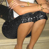 Purpdrank  Women's Sequined Glitter Tight Fitting Package Hips Sexy Calf-length Pants Fashion Leisure Mid-night Club Party New Bottoms