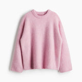 Purpdrank  Casual Mohair Stripe Sweater Women Loose Long Sleeve O-neck Loose Warm Pullover Female Fashion Autumn Sweaters Lady