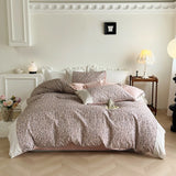 Purpdrank  Korean Princess Style Pastoral Floral Lace 100% Cotton Single Queen King Bedding Set Duvet Cover Flat/Fitted Sheet Pillowcases