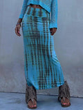 Purpdrank  Women Summer New Beach Style Simple Long Skirts Loungewear Fashion Printing Slim Vintage Patchwork Ladies Skirts Streetwear