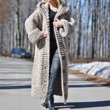 Purpdrank  Quality Casual Women's Long Sleeve round Neck Loose Knitwear Cardigan Winter Fashion Comfortable Style Chinese Production