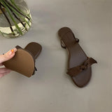 Purpdrank  Slippers Casual Butterfly-Knot Shoes Slides Low Beige Heeled Sandals Slipers Women Luxury Flat Summer Black Soft 2025 Rome Fabri
