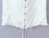 Purpdrank  Sexy White Satin Bow Halter V neck Open Hook Buttons Slim Tank Top Women Cross Lacing Up Bandage Back Backless Tee Summer Vest