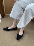 Purpdrank  Luxury Satin Bowknot Ballet Flats Women Summer Comfort Square Toe Shallow Dress Pumps Fashion Brand Designer High Heels Sandals
