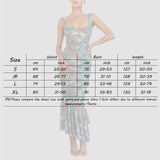Purpdrank  Women's Sundress Elegant Party Bodycon Dress Colorful Printed Sleeveless Camisole Dress Ruffle Ruched Zipper Slim Fit Long Dress