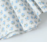 Purpdrank  Sexy White Blue Flower Print Ruffle Strap Mini Dress V neck Ruched Elastic Chest Corset Sleeveless Short Tank Robe Holiday Woman