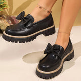 Purpdrank  Korean Pu Bowknot Loafers Shoes for Women Spring Autumn Solid Plus Size Women's Loafers Casual Round Toe Shoes Female