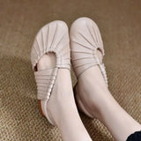 Purpdrank  Women Heeled Sandals Casual Loafers Shoes Woman Slippers 2025 Brand Slingback Shallow Dress Summer Designer Soft Leather Pumps