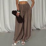 Purpdrank   Autumn New Women's High Waist Drawstring Wide Leg Pants Loose Casual Palazzo Pants Comfy Loungewear Trousers